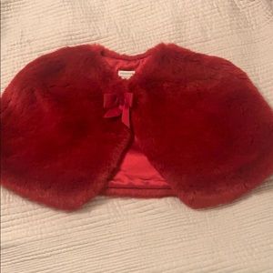 ONLY WORN TWICE!! Kids holiday fur shrug